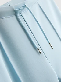 Cotton-Rich Pintuck Flared-Leg Joggers