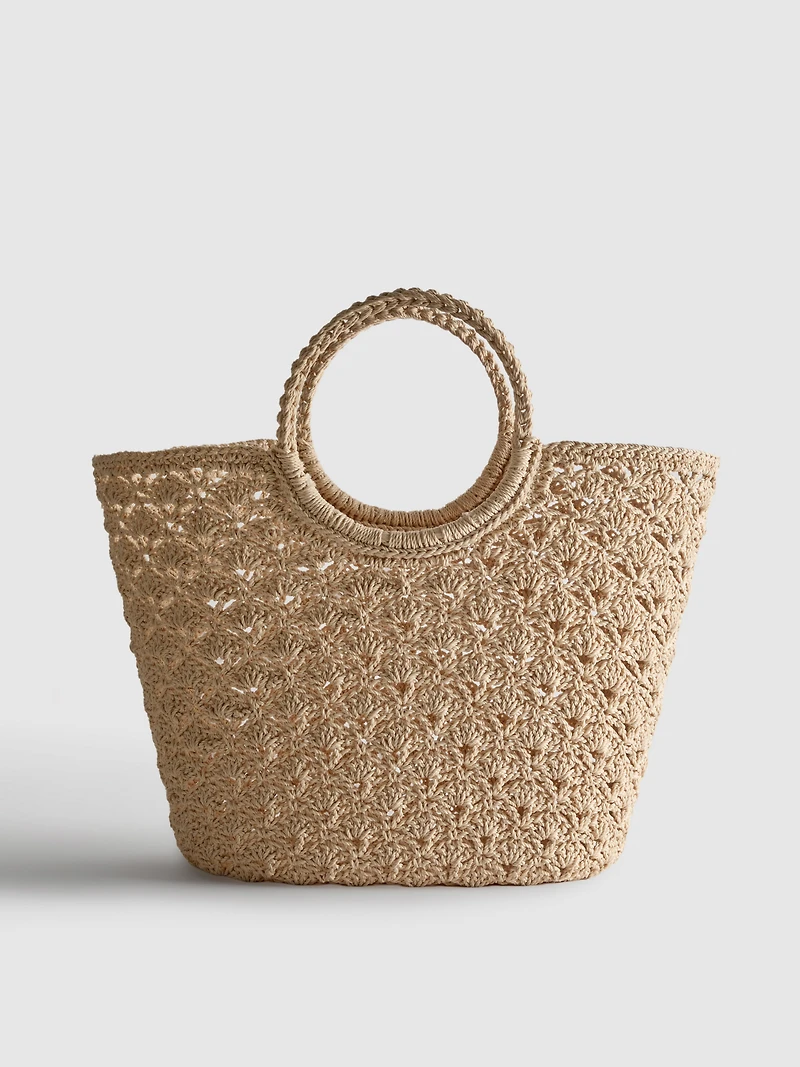 Paula Echevarría Crochet Bucket Bag