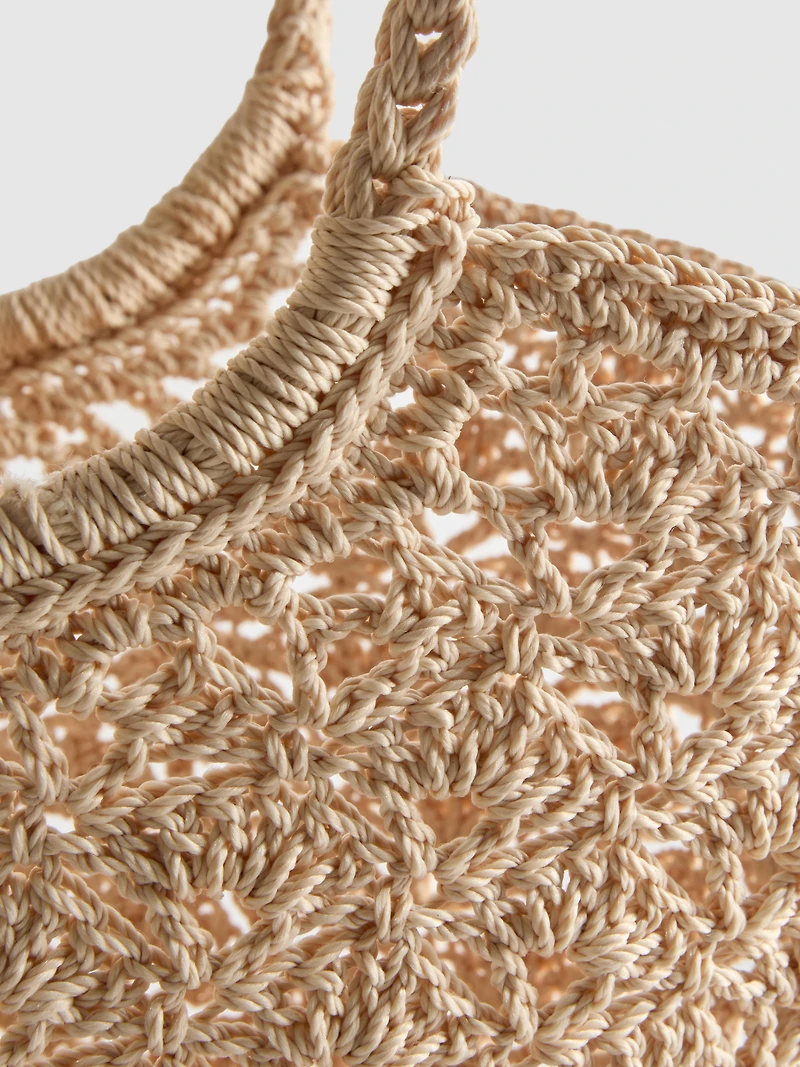 Paula Echevarría Crochet Bucket Bag