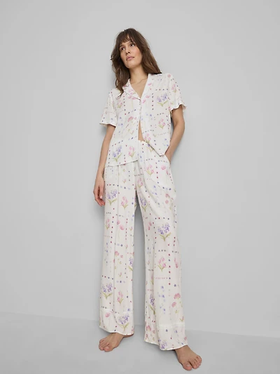Floral Wide Leg Pajama Bottoms