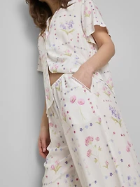 Floral Wide Leg Pajama Bottoms