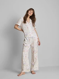 Floral Short-Sleeve Pajama Shirt