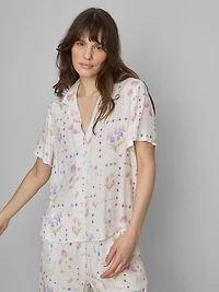 Floral Short-Sleeve Pajama Shirt