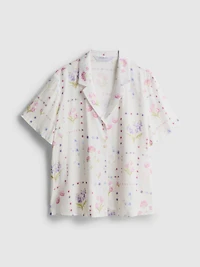 Floral Short-Sleeve Pajama Shirt
