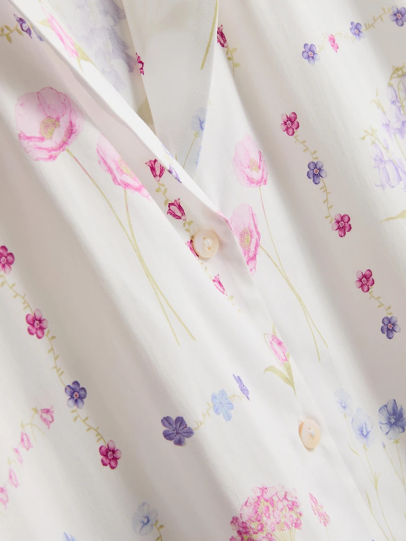 Floral Short-Sleeve Pajama Shirt