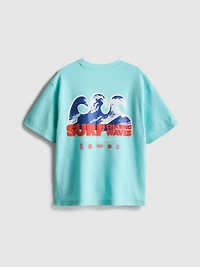 7-15yrs | Textured Surf Graphic T-Shirt