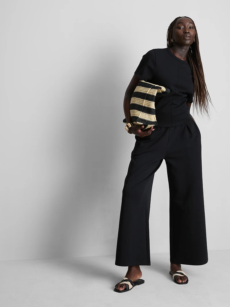Cotton-Rich Seam-Detail Boxy Tee