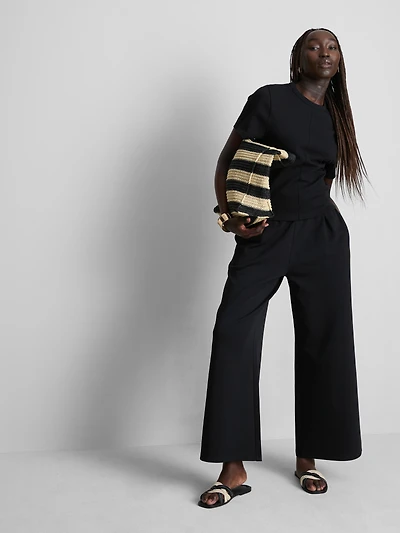 Cotton-Rich Seam-Detail Boxy Tee