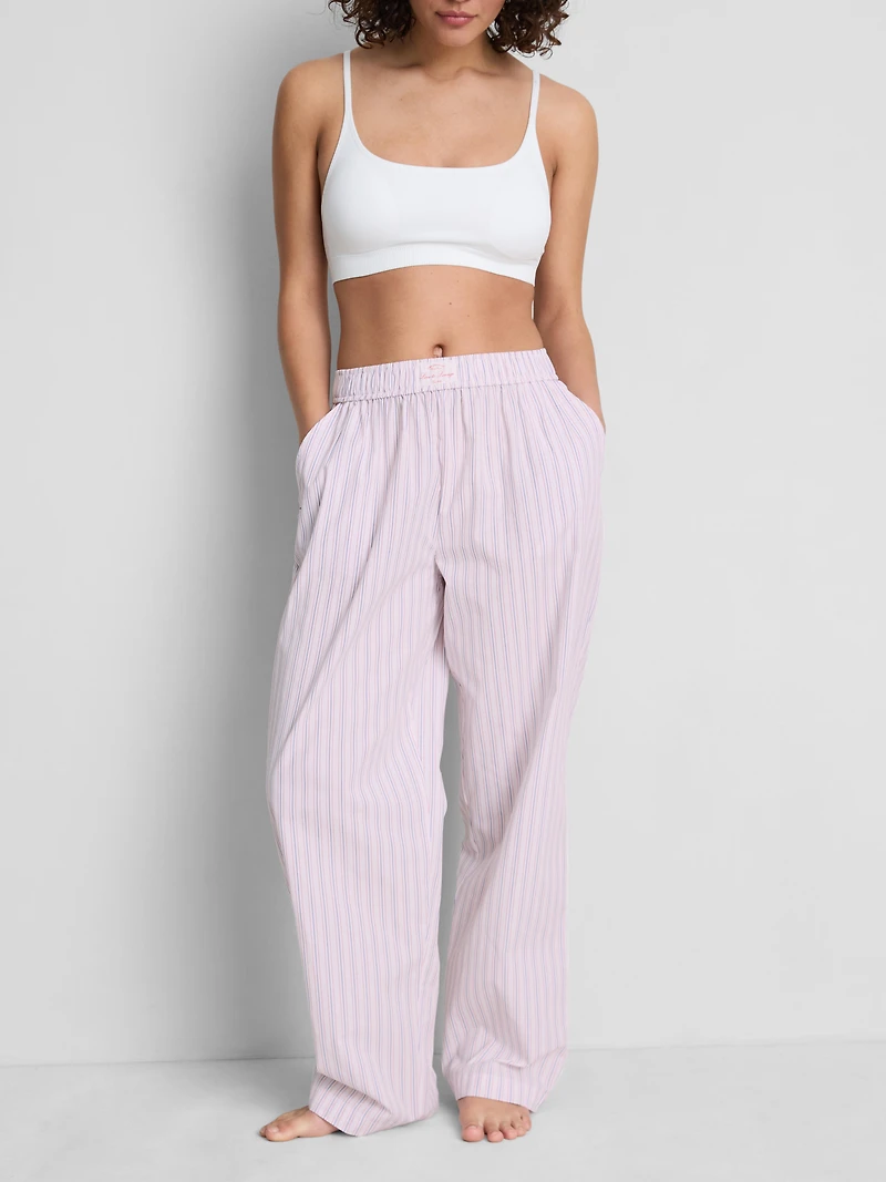 Love To Lounge Striped Straight Leg Pajama Bottoms
