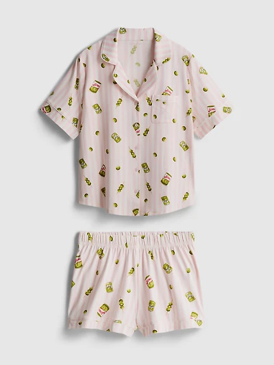 Printed Boyfriend Shorty Pajamas