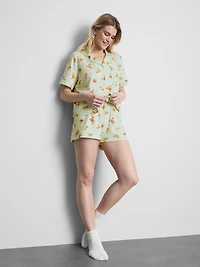 Printed Boyfriend Shorty Pajamas