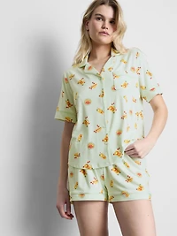 Printed Boyfriend Shorty Pajamas
