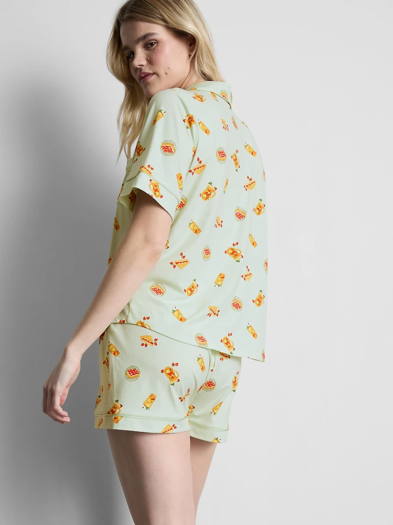 Printed Boyfriend Shorty Pajamas