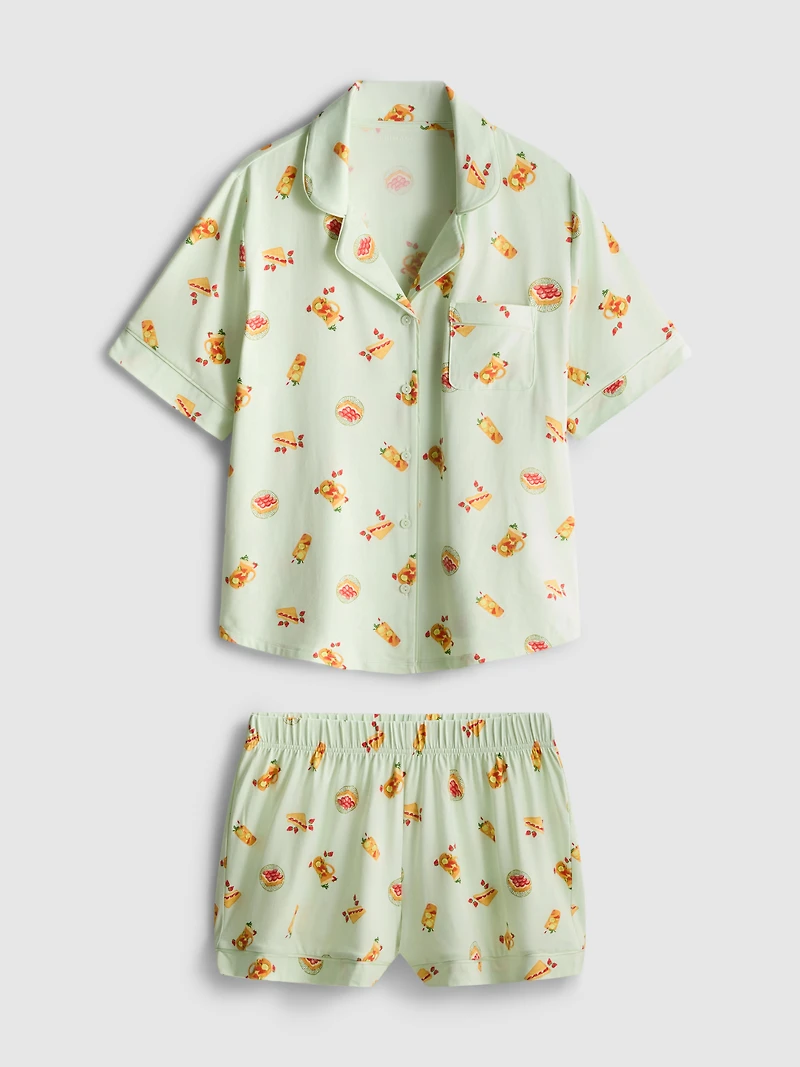 Printed Boyfriend Shorty Pajamas