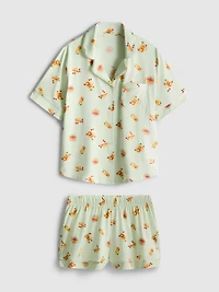 Printed Boyfriend Shorty Pajamas