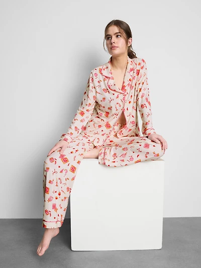 Printed Boyfriend Pajamas