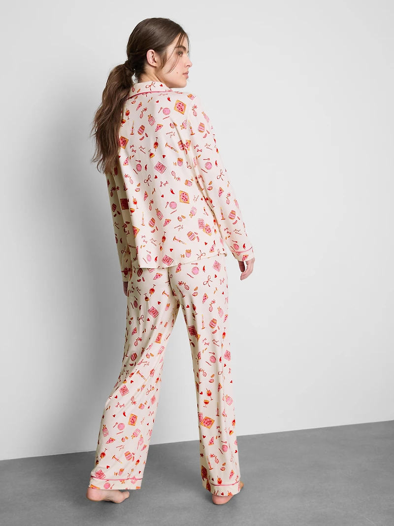 Printed Boyfriend Pajamas