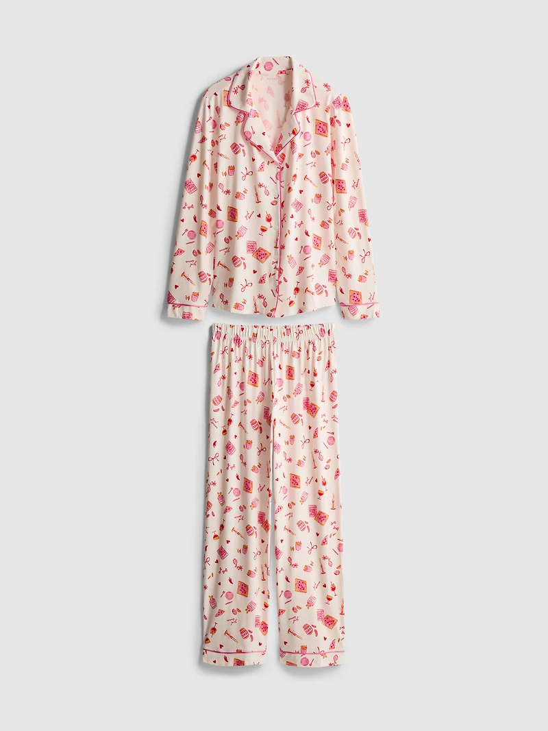 Printed Boyfriend Pajamas