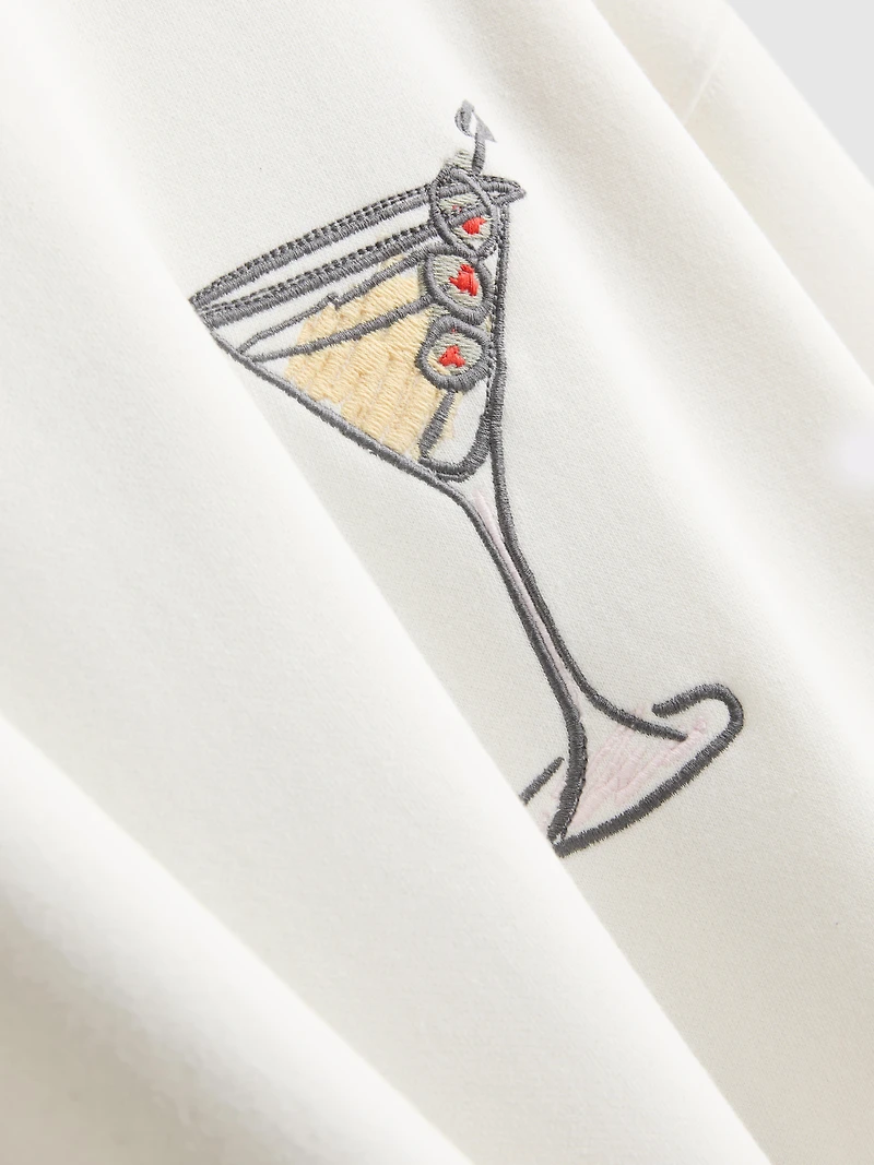 Cotton-Rich Graphic Martini Sweatshirt