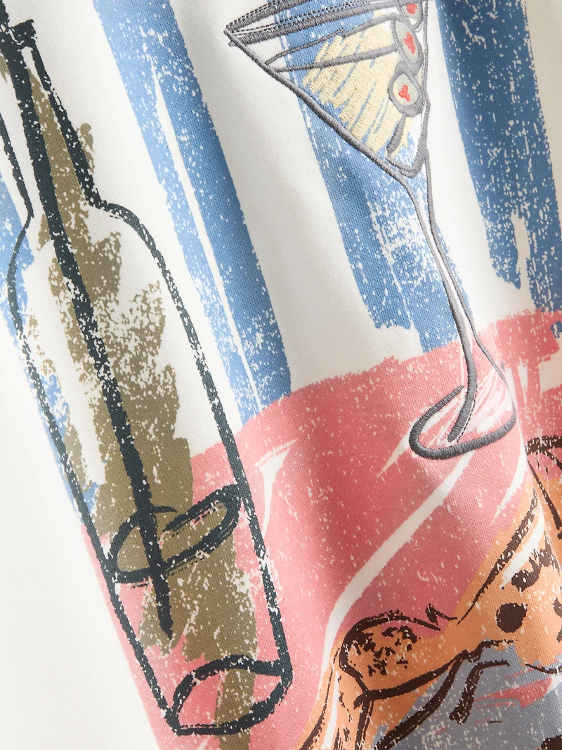 Cotton-Rich Graphic Martini Sweatshirt