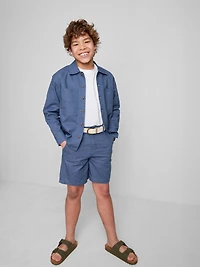 1.5-12yrs | The Edit Linen-Blend Belted Chino Shorts