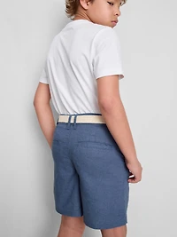 1.5-12yrs | The Edit Linen-Blend Belted Chino Shorts