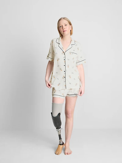 Dog-Print Boyfriend Shorty Pajamas