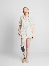 Dog-Print Boyfriend Shorty Pajamas