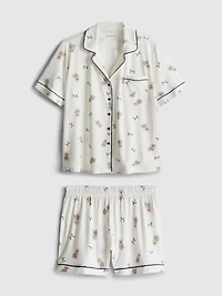 Dog-Print Boyfriend Shorty Pajamas