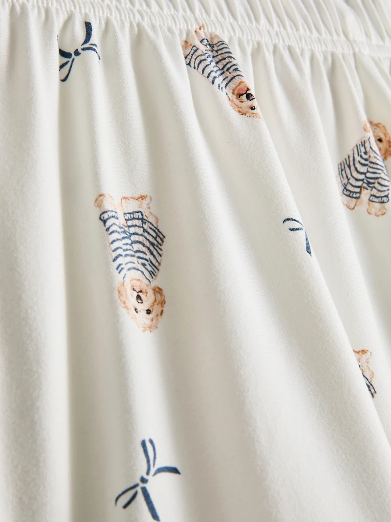 Dog-Print Boyfriend Shorty Pajamas
