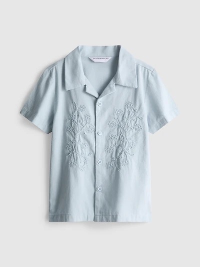 1.5-12yrs | The Edit Cotton Floral Embroidered Shirt