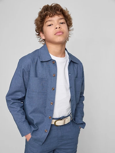 1.5-12yrs | The Edit Linen-Blend Overshirt
