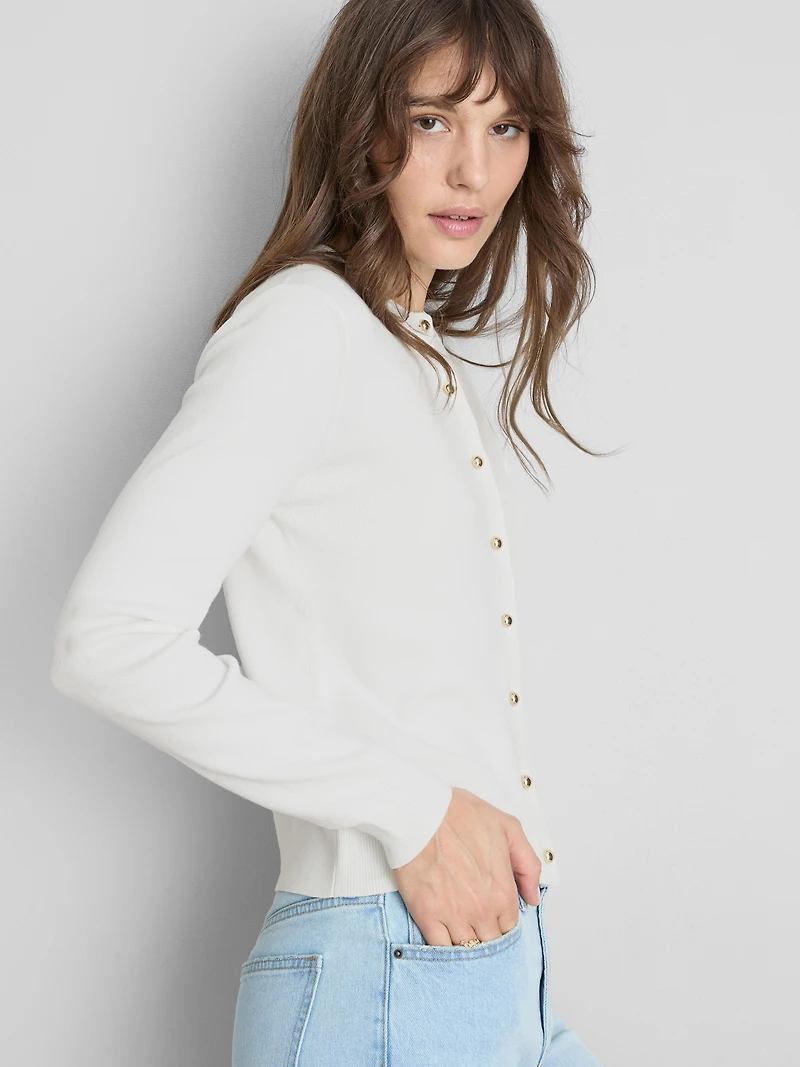 Metallic Button Cardigan