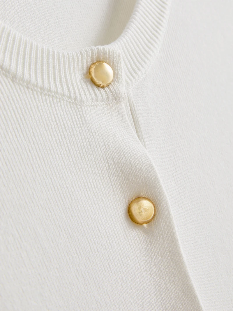 Metallic Button Cardigan
