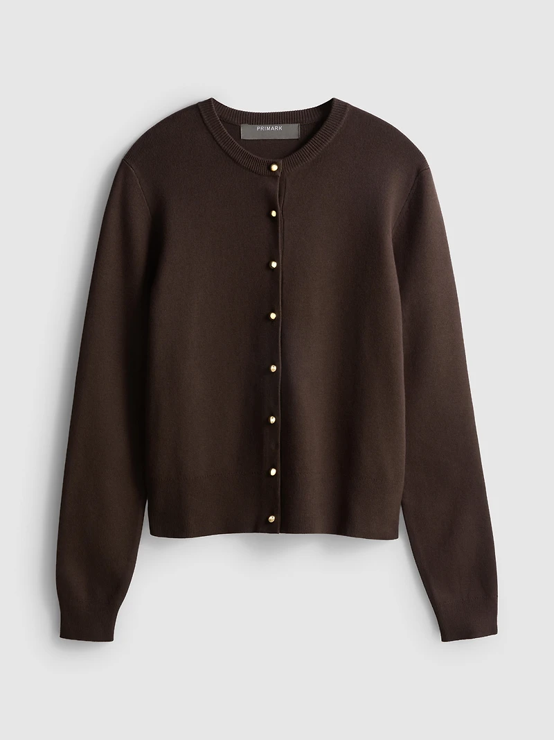 Metallic Button Cardigan