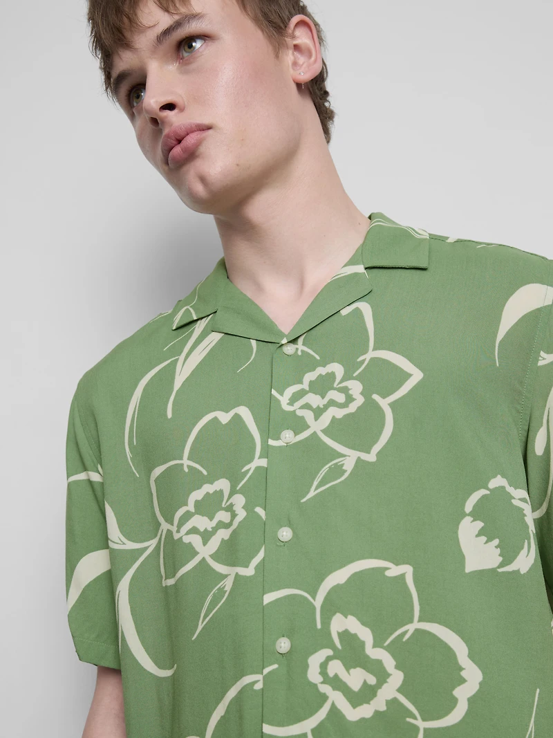 Floral Revere Collar Shirt