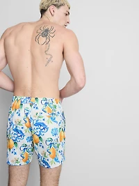 Orange Textured Swimming Shorts