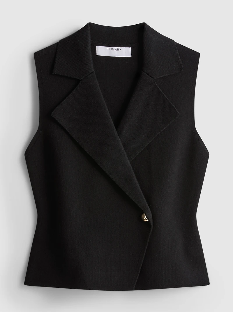 Collared Asymmetric Waistcoat
