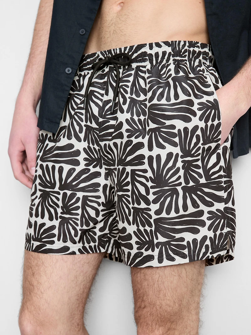 Abstract-Print Swim Shorts