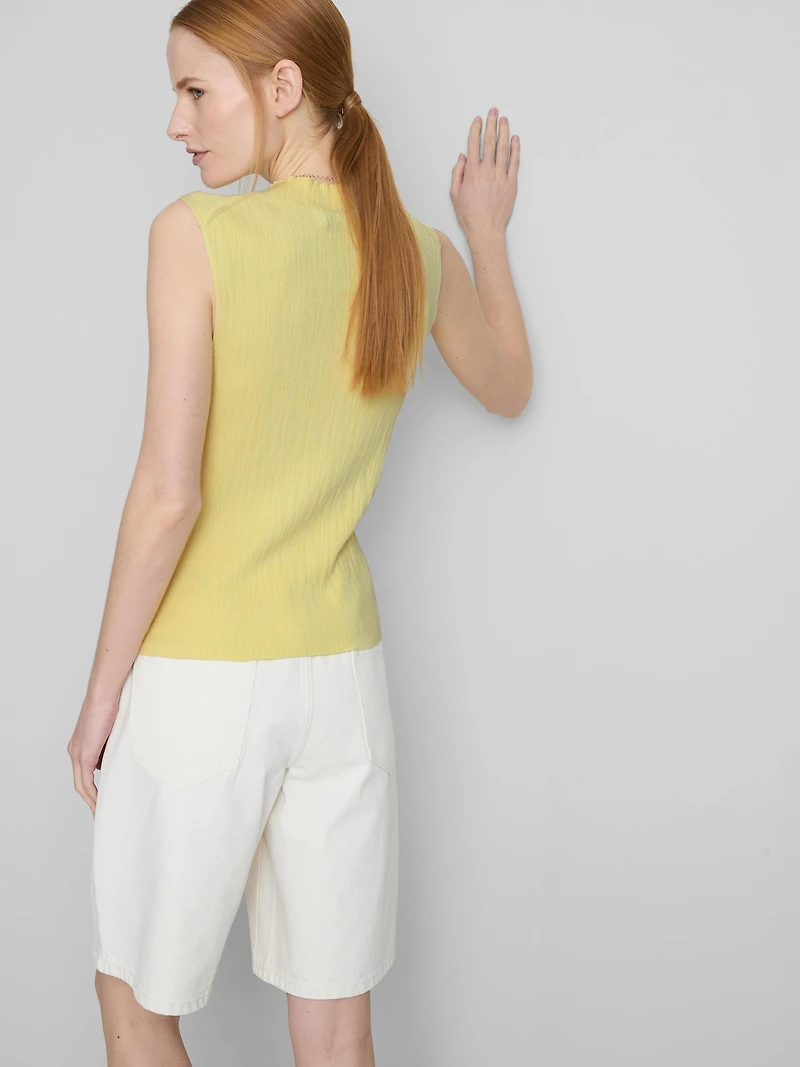 Textured High Neck Tank Top