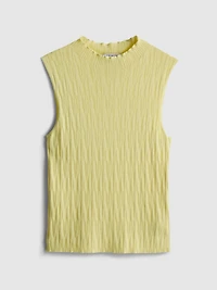 Textured High Neck Tank Top