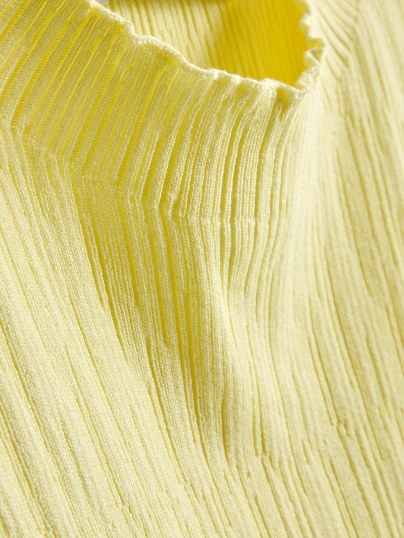 Textured High Neck Tank Top