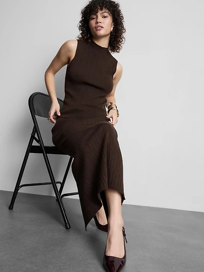 Textured High Neck Tank Top