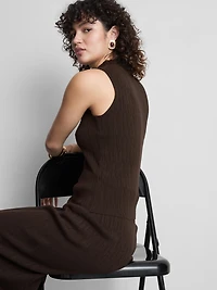 Textured High Neck Tank Top