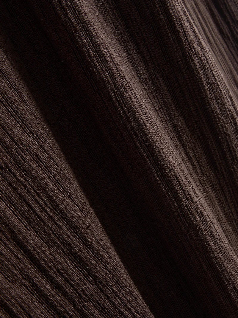 Textured Split Hem Midi Skirt