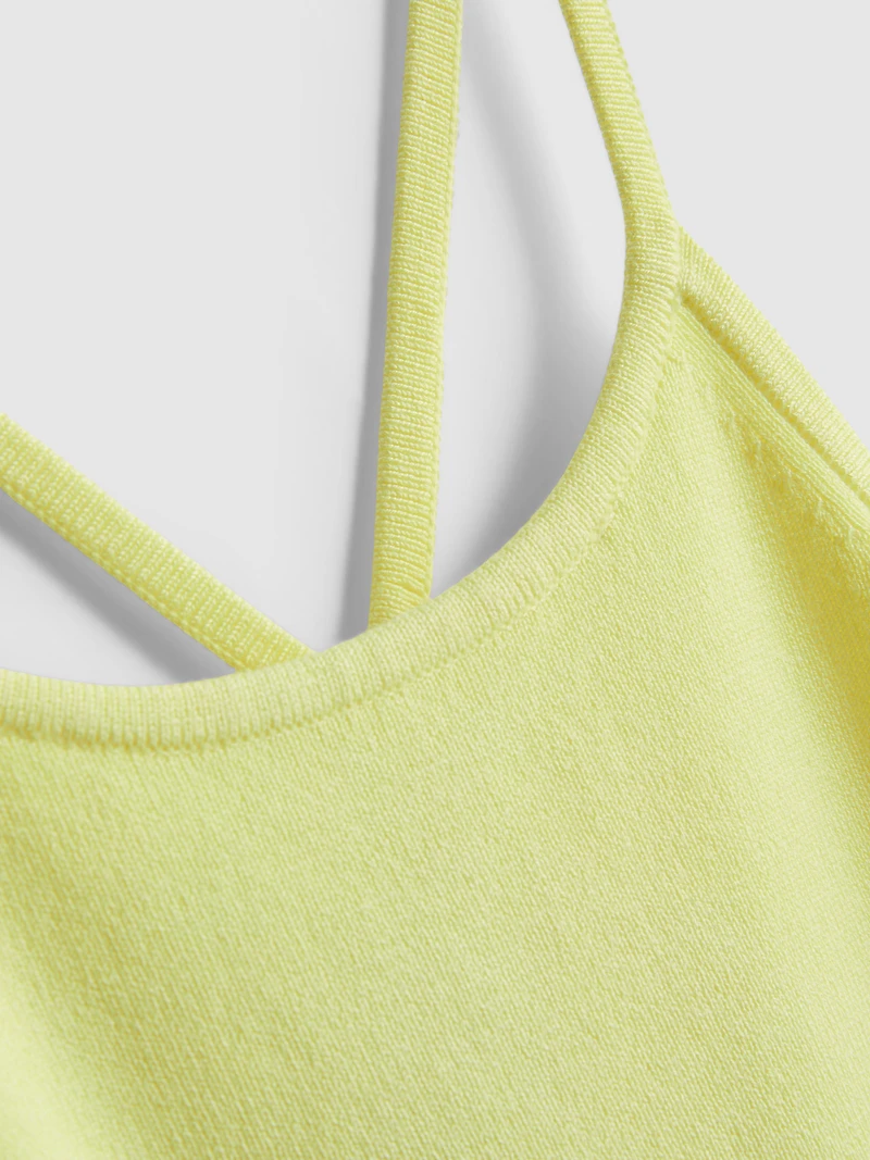 Knitted Cross-Back Halter-Neck Top