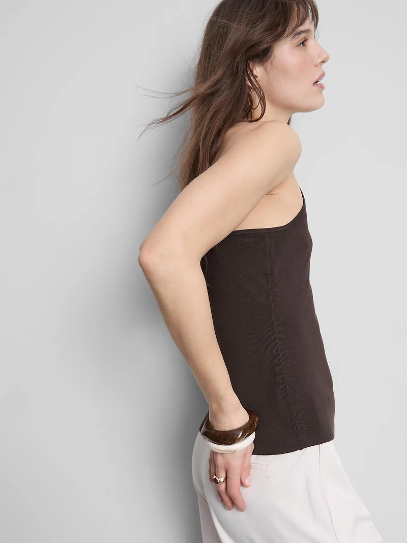 Knitted Cross-Back Halter-Neck Top