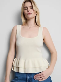 Knitted Peplum Tank Top