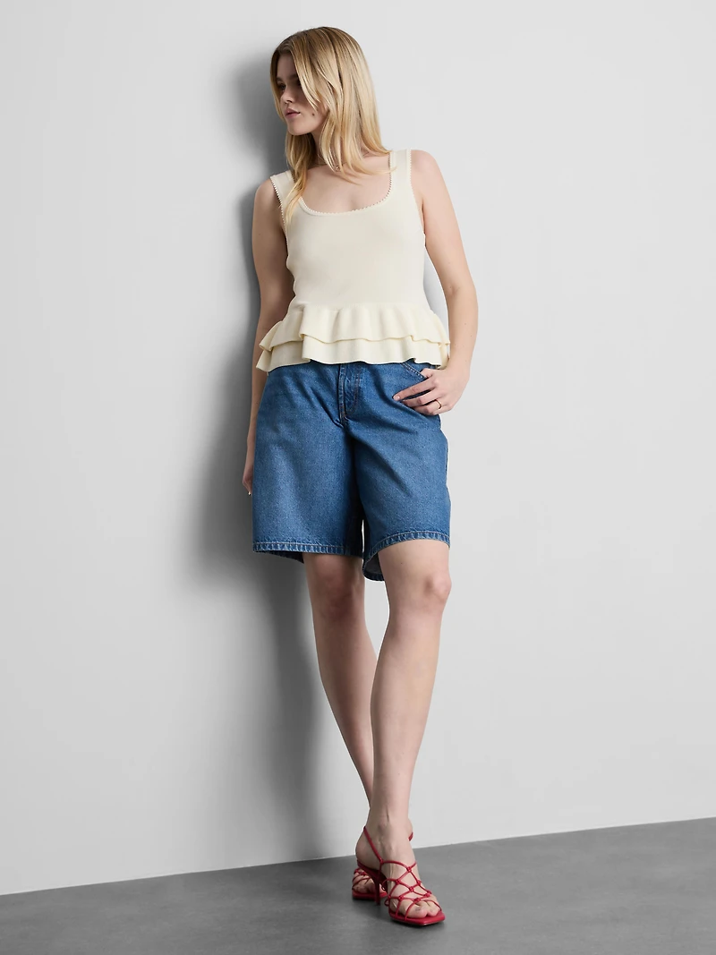 Knitted Peplum Tank Top