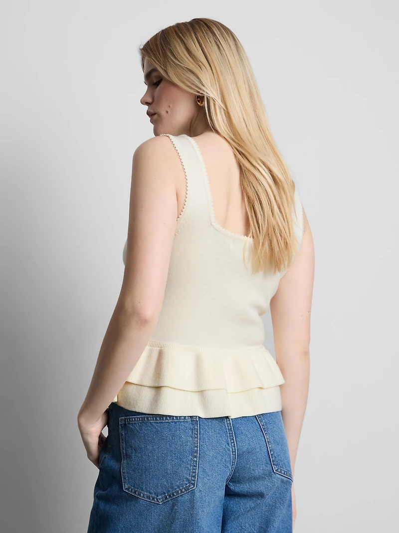 Knitted Peplum Tank Top